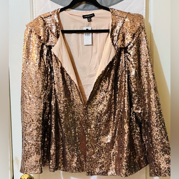 Lane Bryant Rose Gold Sequin Blazer Size 20 NWT - Picture 2 of 7